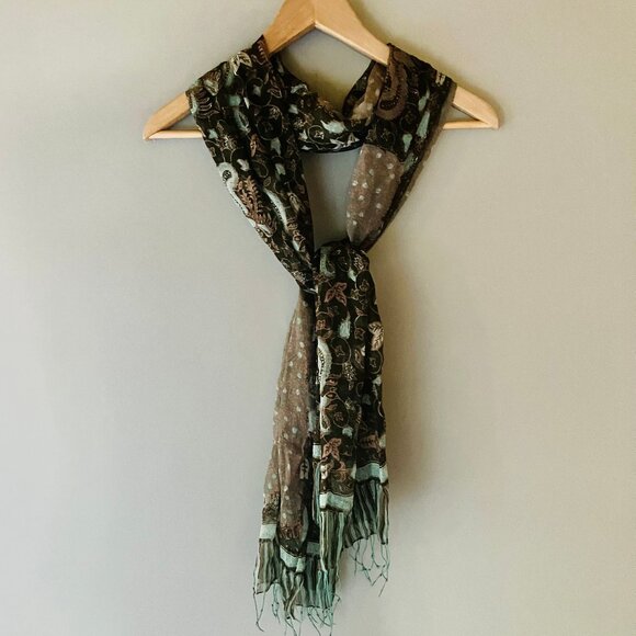 Indonesian Batik Silk Scarf - Picture 5 of 5